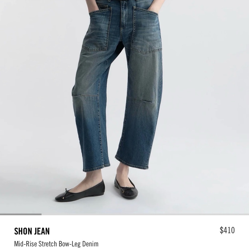 Nili Lotan Shon Bow Leg Classic Wash Jeans size 28-6 Runs large see measurements - Picture 15 of 16